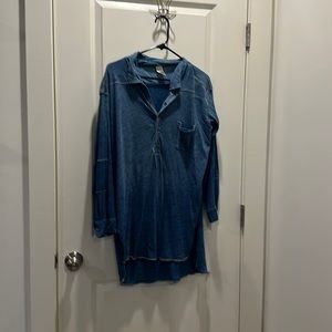 Free people light blue cotton long sleeve
